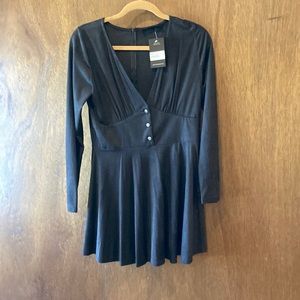 Faux Suede Mini Dress